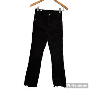 LEVI'S PREMIUM Stretch Straight Leg Raw Hem Black Denim Jeans - 25